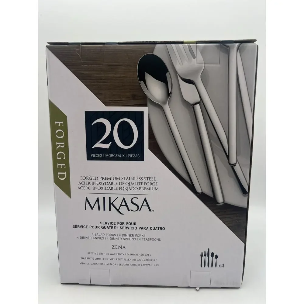 Mikasa Zena 20-Piece Flatware Set Service for 4 18/0 Stainless Steel Silverware